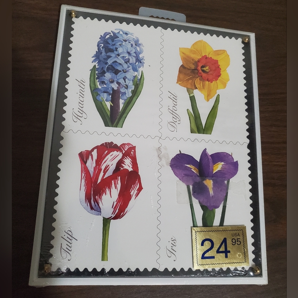 2005 Licensed U.S. Postage Stamp Art-Crystal Art Stainwood Spring Flowers 8×10 P